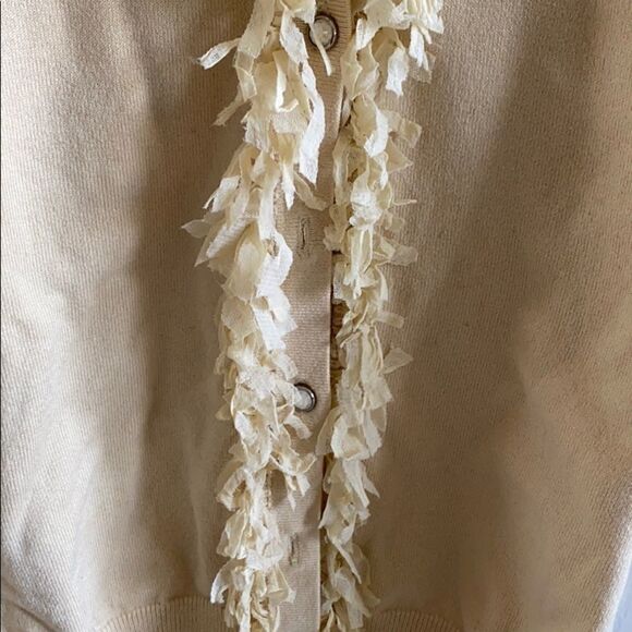 Cynthia Steefe Tan Short Ruffle Cardigan Sweater - Picture 3 of 7